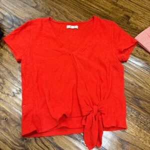 Madewell Bright Orange Textured Top
